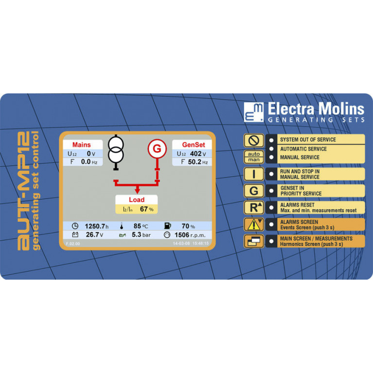 Панель управления для электрогенераторной установки AUT-MP12