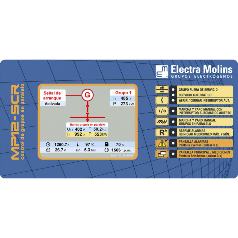 Панель управления для электрогенераторной установки MP12-SCR