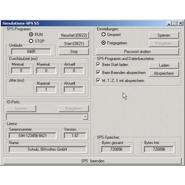 Программное обеспечение моделирования S5-Simulation-PLC